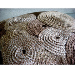Adorned By Jute - Brown Art Silk Decorative Euro Sham
