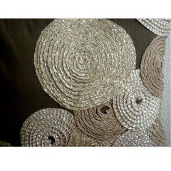 Adorned By Jute - Brown Art Silk Decorative Euro Sham
