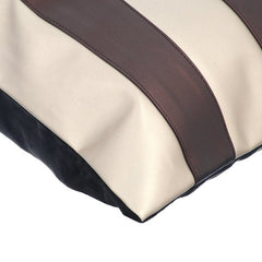 Alternating Choco - Brown Faux Leather Decorative Euro Sham