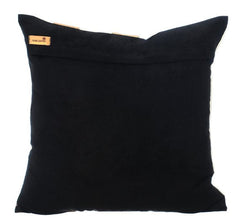 Alternating Gold - Brown Faux Leather Throw Pillow Cover