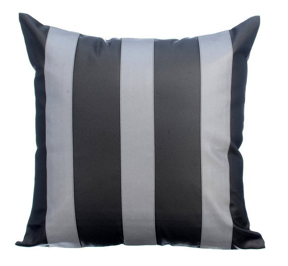 Alternating Silver Pillow Cover