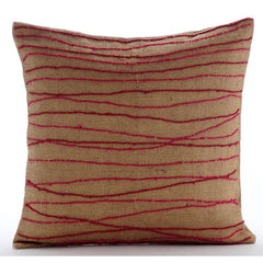 Ambrosia - Beige Burlap Lurex Decorative Euro Sham