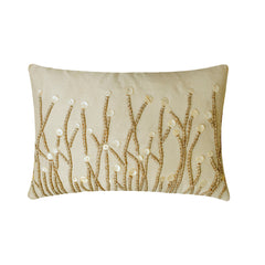 Amour - Art Silk Ivory Decorative Lumbar Pillow Cover