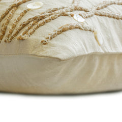 Amour - Art Silk Ivory Decorative Lumbar Pillow Cover