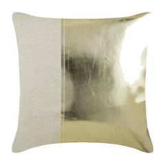 Better Half Antique Gold - Antique Gold Faux Leather Throw Pillow Cover