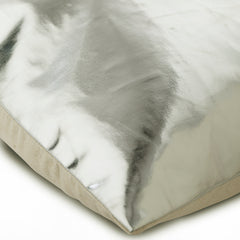 Better Half Silver - Silver Faux Leather Throw Pillow Cover
