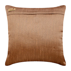 Birdy Paradise - Brown Art Silk Throw Pillow Cover