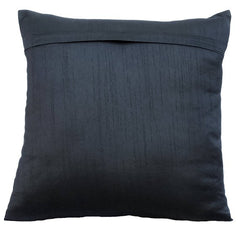 Black Night - Black Art Silk Throw Pillow Cover