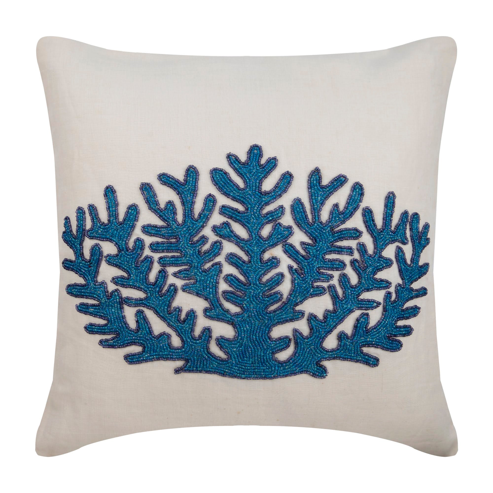 Blue Coral Treasure Pillow Cover