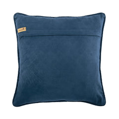 Blue Leather Weave - Blue Faux Leather Throw Pillow Cover
