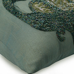 Peacock Glam Silk Euro Sham Cover