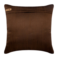 Blue Peacock - Brown Art Silk Decorative Euro Sham