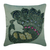 Peacock Glam Blue Euro Sham Cover