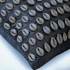 Bohemian Shells - Blue Silk Throw Pillow Cover