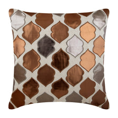 Brown Dwelling - Brown Faux Leather Decorative Euro Sham