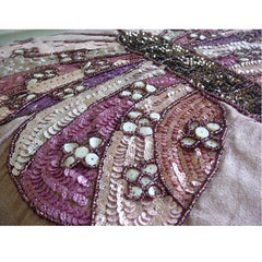 Butterfly Love - Pink Art Silk Decorative Euro Sham