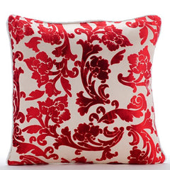 Cayenne Red Florals Pillow Cover