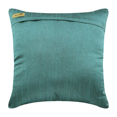 Centerpiece - Teal Blue Art Silk Decorative Euro Sham