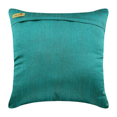 Centerpiece - Teal Blue Art Silk Throw Pillow Cover