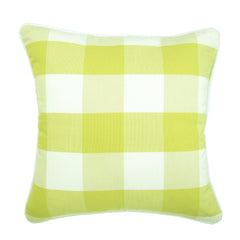 Aqua Plaid Play - Aqua Blue Cotton Lumbar Pillow Cover