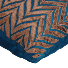 Chevron Escape - Blue Velvet Throw Pillow Cover