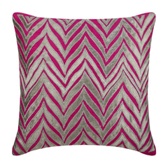 Chevron Fuchsia Glam Applique Decorative Euro Sham