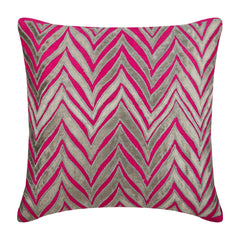 Chevron Escape - Blue Velvet Throw Pillow Cover