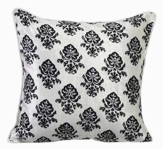 Classic Black Damask Pillow Cover