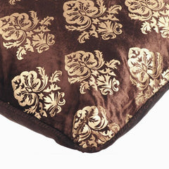 Classic Gold Damask - Brown Velvet Decorative Euro Sham