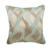 Cloud Illusions - Blue Jacquard Silk Decorative Euro Sham
