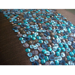 Cocoa Turq - Chocolate Brown Art Silk Throw Pillow Cover