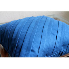 Contemporary Blue - Blue Faux Suede Throw Pillow Cover