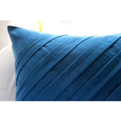 Contemporary Blue - Blue Faux Suede Throw Pillow Cover