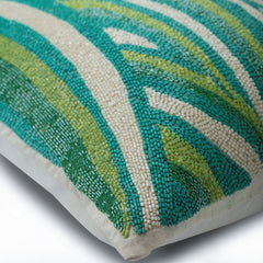Cool Maldives - Green Silk Throw Pillow Cover