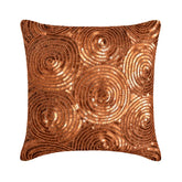 Copper Swirls - Copper Orange Art Silk Decorative Euro Sham