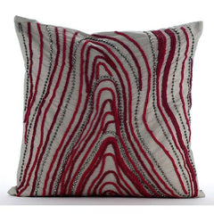 Cranberry Circuit - Gray Taffeta Decorative Euro Sham