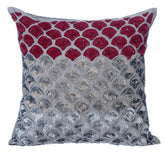 Cranberry Space Gray Silk Throw Pillow Cover