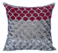 Cranberry Space Gray Silk Throw Pillow Cover