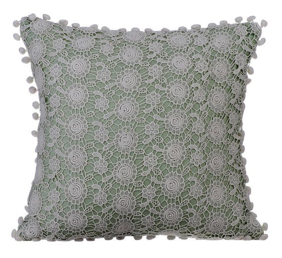 Crochet Rose Pillow Cover