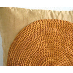 Crowning Glory - Gold Art Silk Throw Pillow Cover