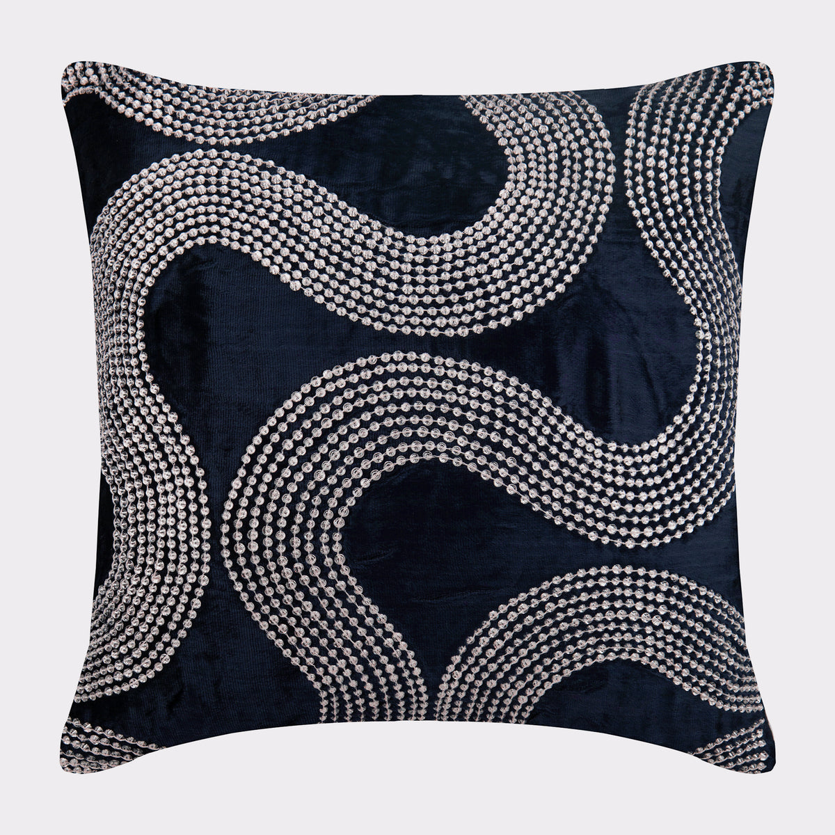 Navy Blue Velvet Throw Pillow Cover, Crystal Gush The HomeCentric