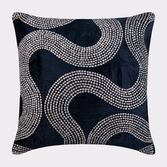 Crystal Gush - Navy Blue Velvet Decorative Euro Sham