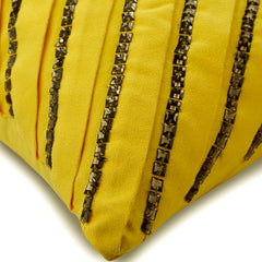 Crystal Light - Yellow Faux Suede Throw Pillow Cover