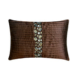 Crystal Dreams - Art Silk Brown Decorative Lumbar Pillow Cover