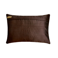 Crystal Dreams - Art Silk Brown Decorative Lumbar Pillow Cover
