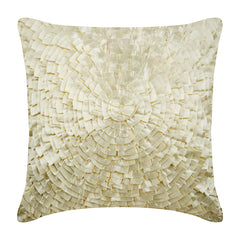 Delicate Bloom - Ivory Satin Decorative Euro Sham