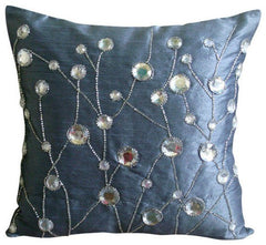 Dew Drop Diamond Beaded Throw Pillow Cover