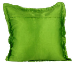 Dreamy Clover Green - Clover Green Satin Throw Pillow Cover