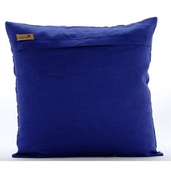 Electricity - Blue Cotton Linen Throw Pillow Cover