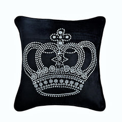 Emperors Crown - Black Velvet Decorative Euro Sham